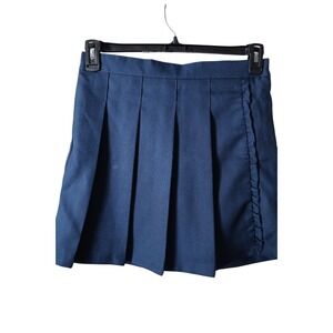 Girls Sz 14 Navy Blue pleated uniform skirt with shorts under‎ New